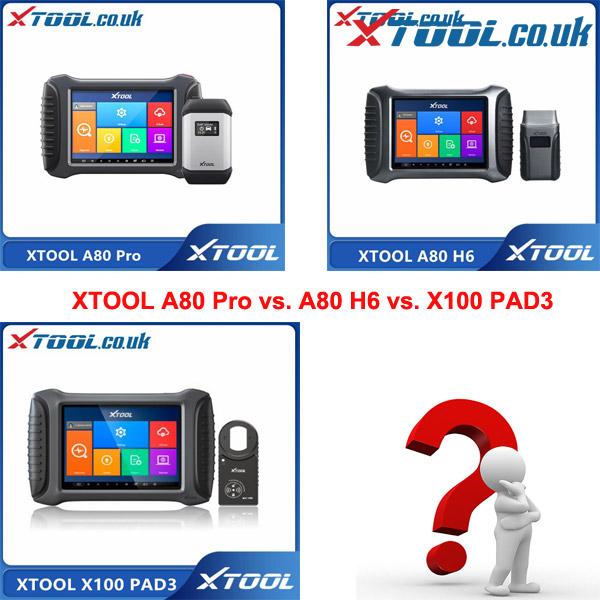 XTOOL A80 Pro VS A80 H6 VS X100 PAD3