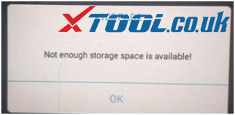 XTOOL Not Enough Storage Space Is Availalbe