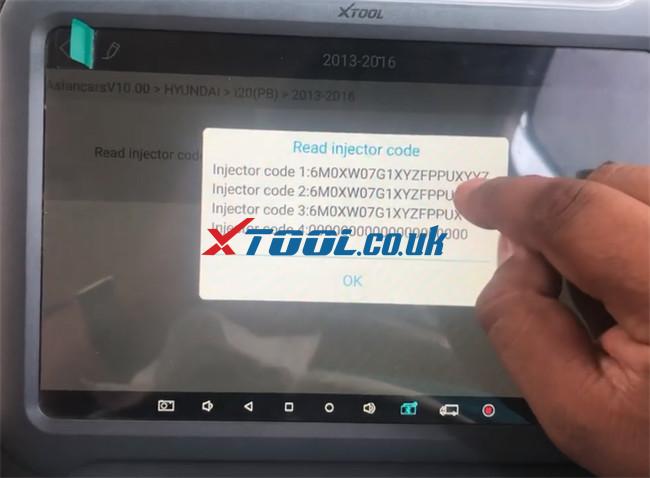 Xtool A80 Pro Hyundai I20 Pb 2016 Injector Code 6