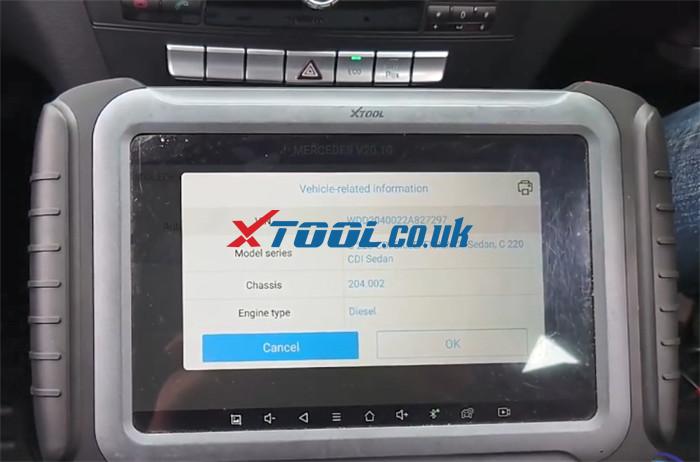 Xtool A80 Pro Benz C220 Parking Sensor Fault 2