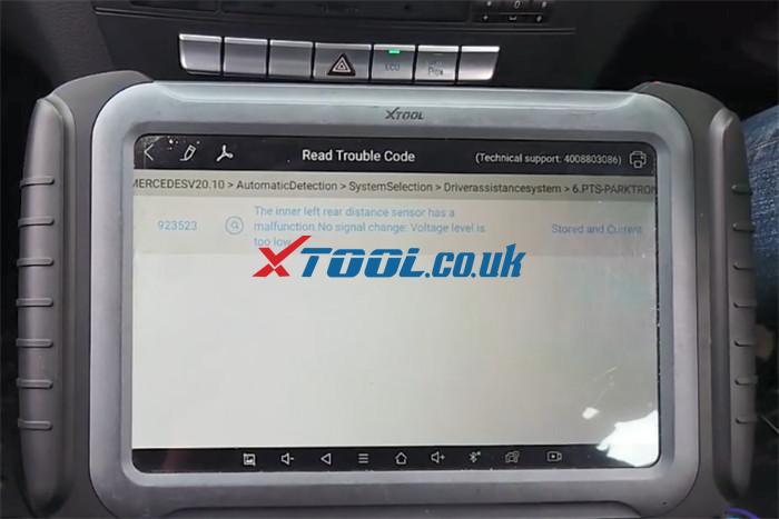Xtool A80 Pro Benz C220 Parking Sensor Fault 5