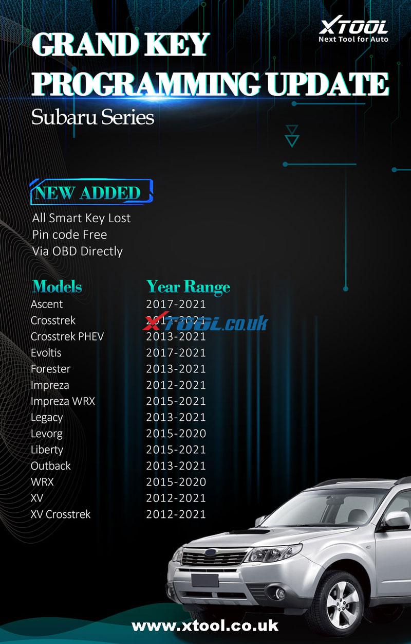Xtool Subaru Update