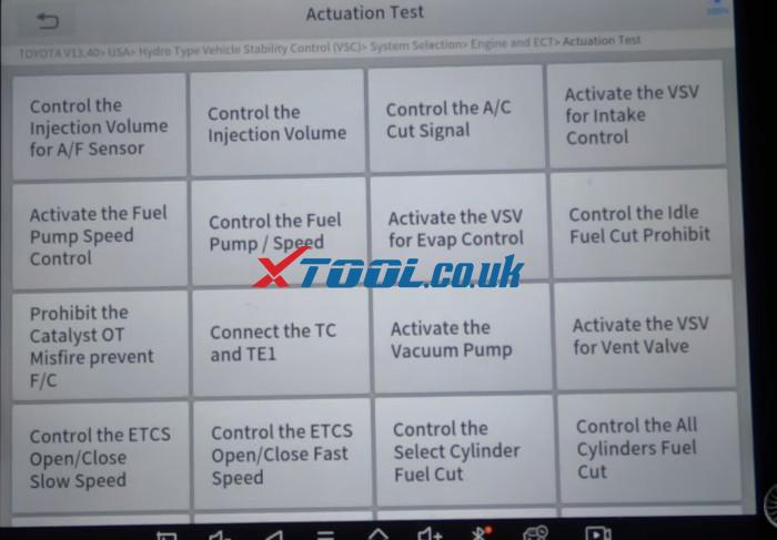 Xtool D8 Toyota Active Test Special Function 8