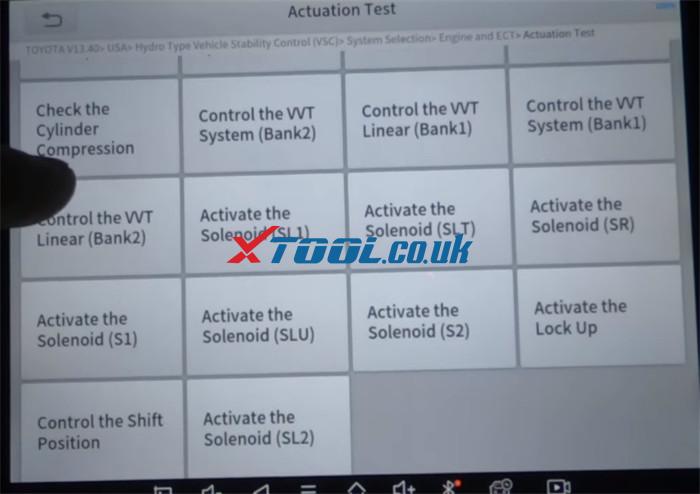 Xtool D8 Toyota Active Test Special Function 9